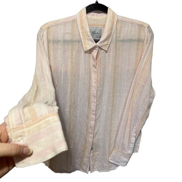 Rails Mara Just Peachy Button Down In Pink & Orange Size Medium - Picture 1 of 10